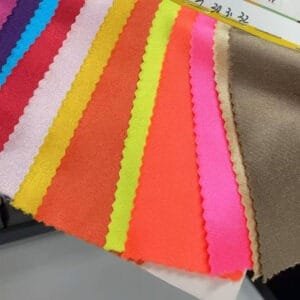 Satin bikini with smooth, glossy finish and luxurious shine