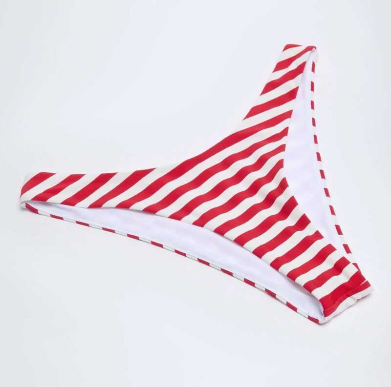 Bikini Bottoms in Cherry Red Stripe