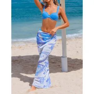 Blueberry Swirl Abstract Cover-Up Sarong