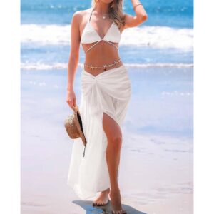 Flowing Free White Cover-Up Sarong (4)