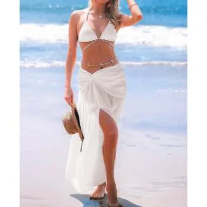Flowing Free White Cover-Up Sarong (4)
