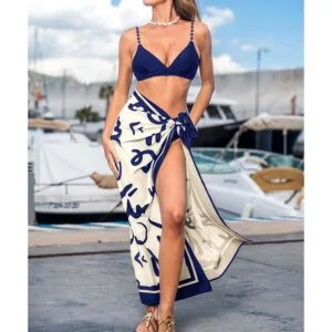Blue Abstract Cover-Up Sarong