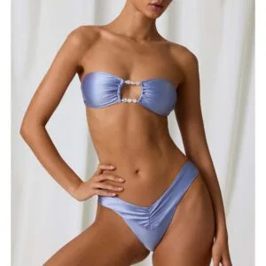 Ruched Bikini Set in Lavender Purple