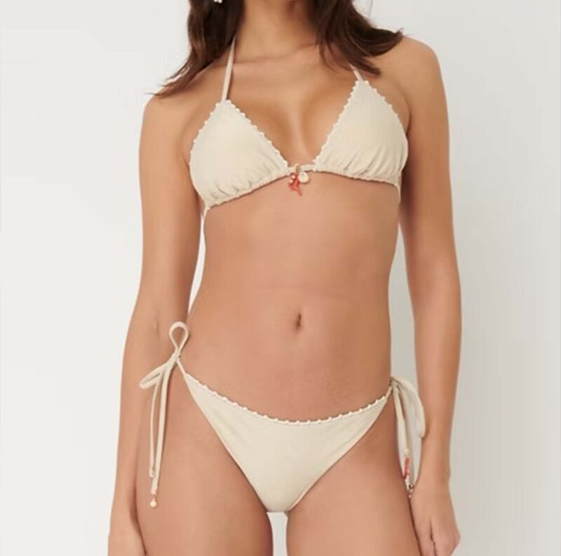 Simple Apricot Triangle Bikini