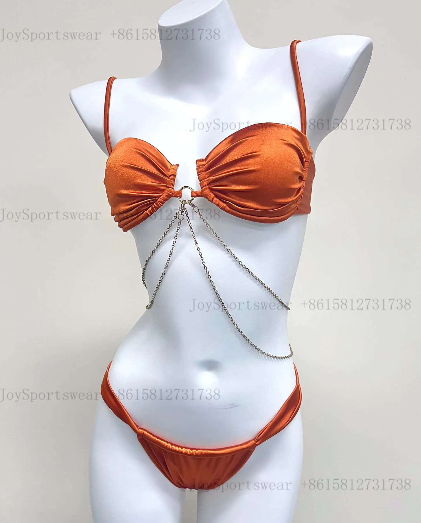 chain satin bikini