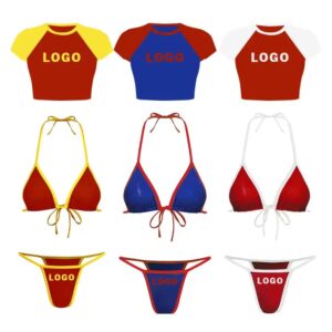 Customized Women's Bikini Sports Style T-Shirt Cover up