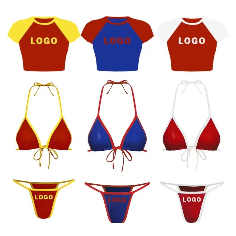 Customized Women's Bikini Sports Style T-Shirt Cover up