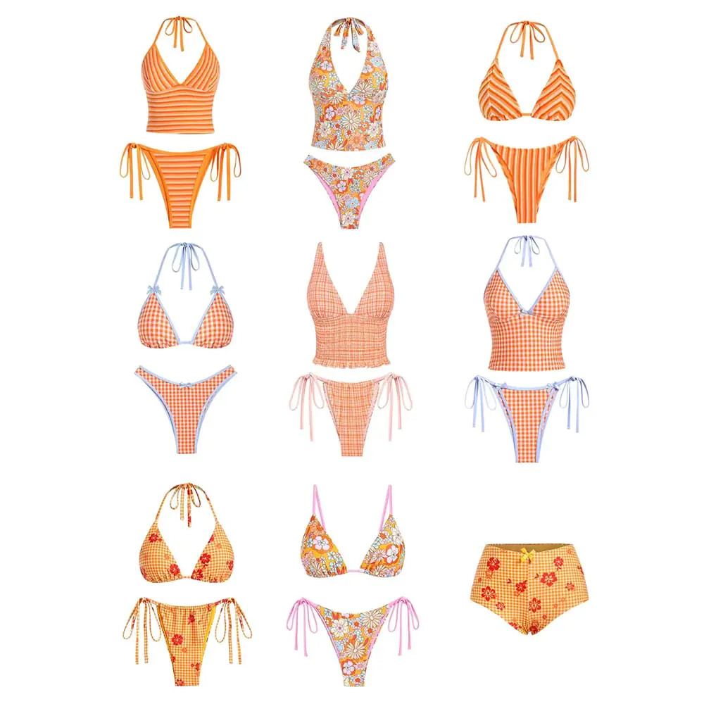 Customized Orange Bikini Swimwear