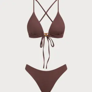Women's Nylon Bikini-set In Brown