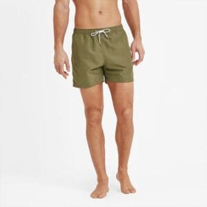 Solid Army Green Men’s Swim Shorts
