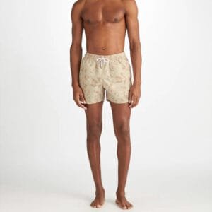 Swim Shorts Mens – Beige Printed Design | Swimwear Supplier