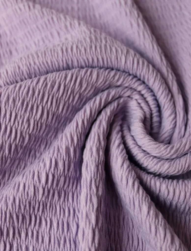 Pansy Purple, Smocked Knit swimwear fabric