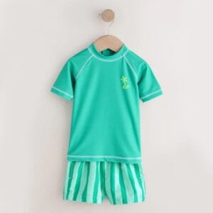Custom Kids Swim Shirts and Striped Shorts Set