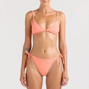 Jacquard Triangle Bikini with Lacing