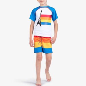 Custom Boys Graphic Swim Shirt and Swim Trunk