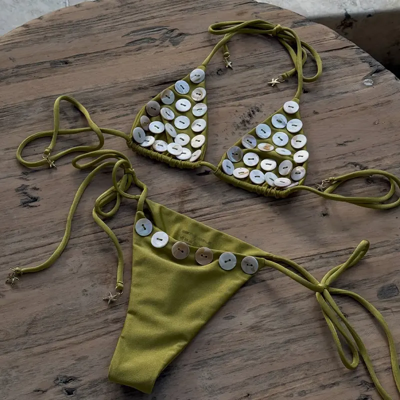 Button Decorated Bikini Set - Image 2