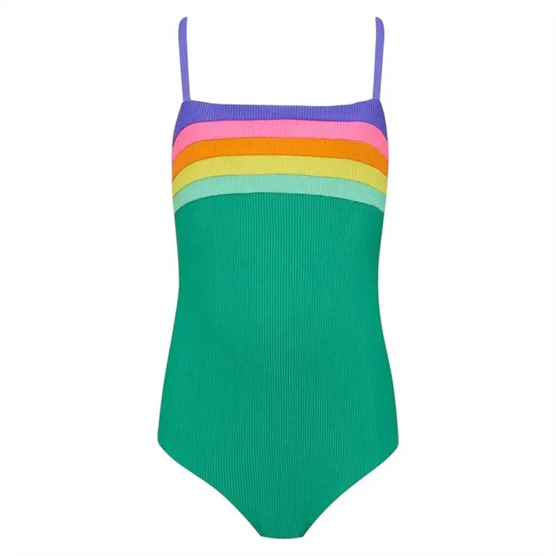 Girls Ribbed One Piece Swimsuit - Image 3