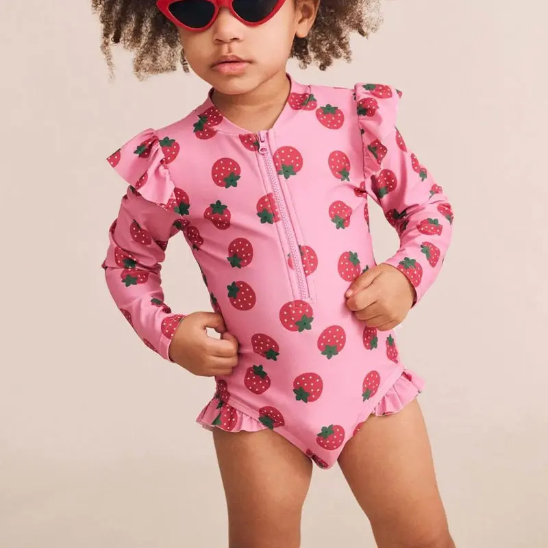 STRAWBERRY FIELDS FRILL RASH GUARD ONE PIECE SWIMSUIT (4)