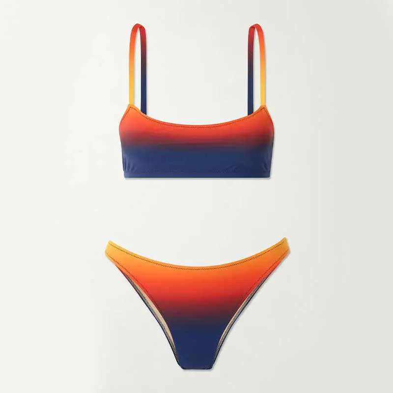 Women Gradient Print Bikini Set - Image 3