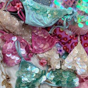 Iridescent Shell Sequin Triangle Bikini Set