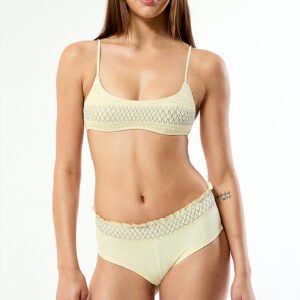 Yellow Gingham Smocked Bikini and Ruffle Boyshorts