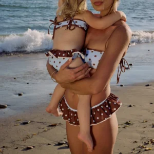 Mommy and Me Matching Polka Dot Bikini Set