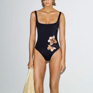 Floral Print Square-Neck One-Piece Swimsuit