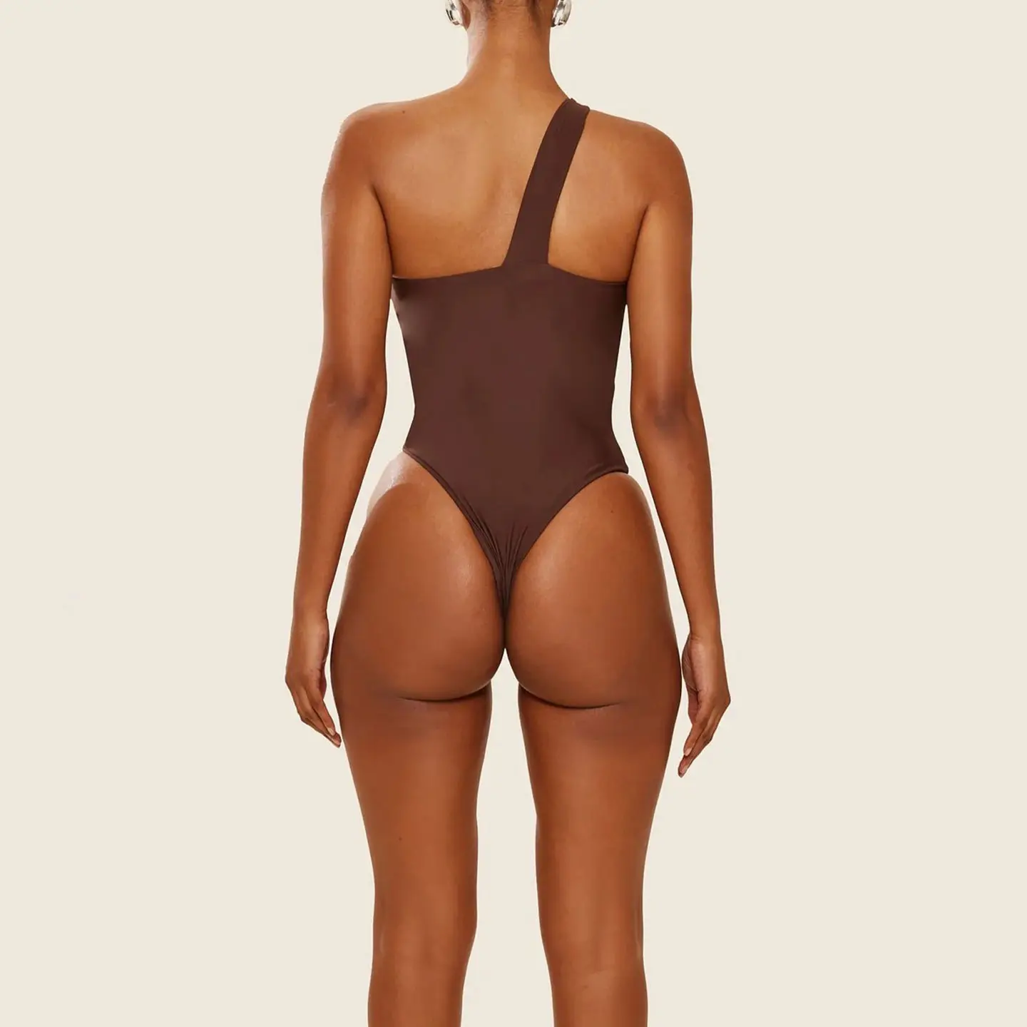 One-Shoulder Cut-Out Swimsuit with Knot Details - Image 3