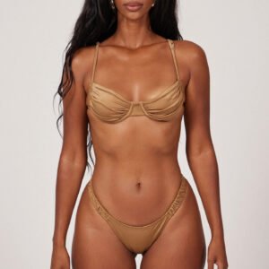 Custom Ruched Underwire High-Cut Bikini Set