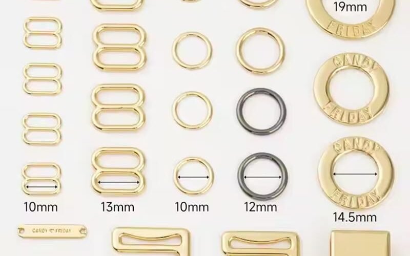 bikini metal hardware – rings, sliders, and buckles